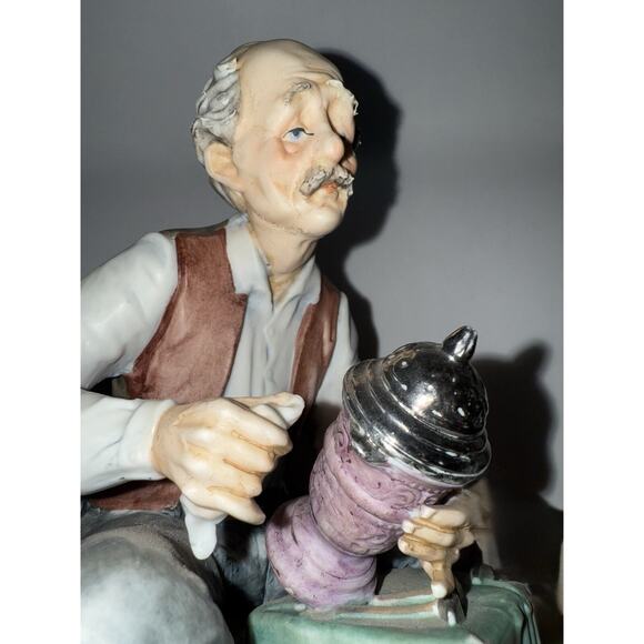 Vintage Capodimonte Figurine German Silversmith Stein Maker Signed Antonio Benni - Picture 4 of 12
